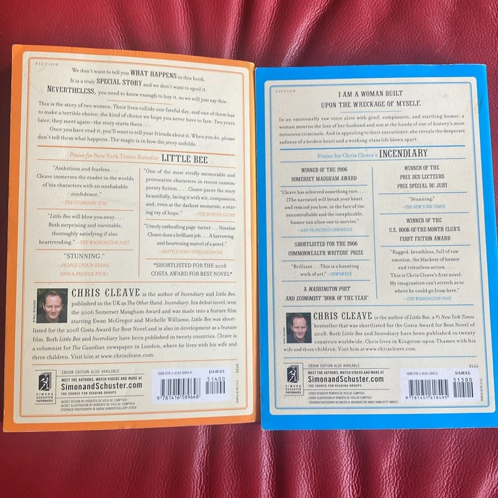 Chris Cleave Book Set - Little Bee & Incendiary